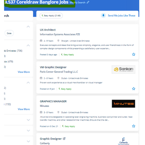 CorelDRAW internship jobs in Ajman
