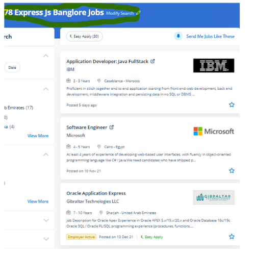Express JS internship jobs in Ajman
