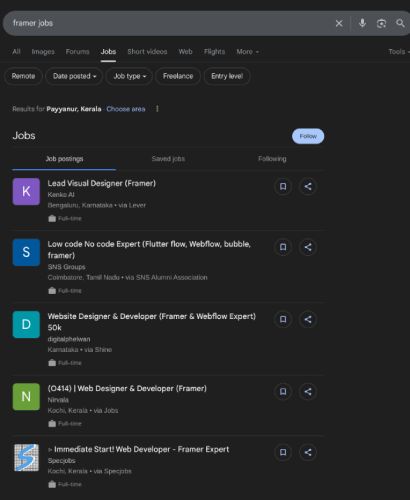 Framer internship jobs in Ajman