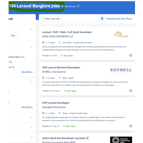 Laravel internship jobs in Sharjah