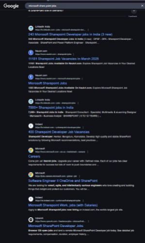 Microsoft SharePoint internship jobs in Uae