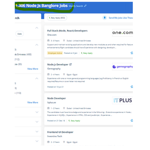 Node JS internship jobs in Al Ain