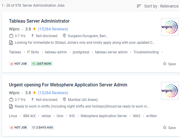 Server Administration internship jobs in Uae