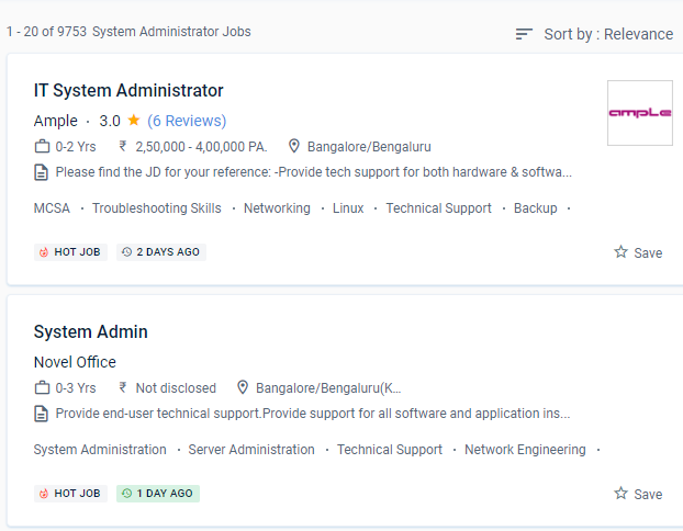 System Administration internship jobs in Uae