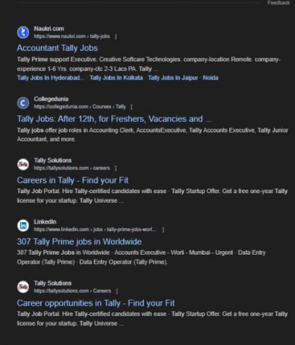 Tally Prime internship jobs in Sharjah